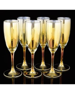 Набор бокалов для шампанского из цветного стекла Russia the great