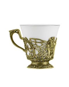Чашка чайная Фея латунь с черн Кольчугинский мельхиор