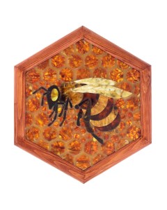 Янтарное панно Пчела 26 х 30 см Russia the great