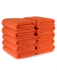 Набор полотенец махровых 10шт 50х85см для лица оранжевый Dreamtex
