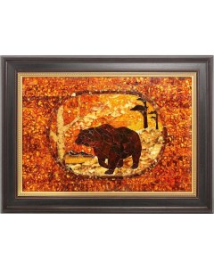 Панно янтарное мозаичное Медведь 60 х 41 см Russia the great