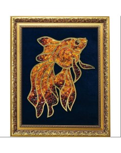Янтарное панно Золотая рыбка Русь великая
