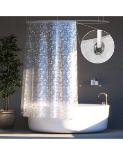 Штора для ванной комнаты с 3D эффектом прозрачная Полярная звезда 180х180 см Evo beauty
