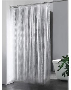 Штора для ванной комнаты прозрачная 180х200 3D Шторка для ванной Axen