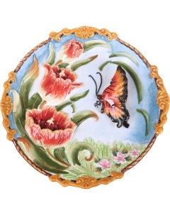 Тарелка декоративная Бабочка и маки 21 5х3см керамика 59 568_ Lefard