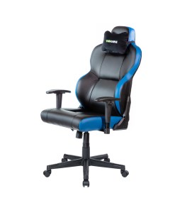 Компьютерное кресло UNIT UPGRADE с регулируемой спинкой кожа Черно синий Vmmgame