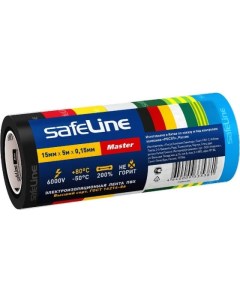 Изолента Master 15мм 5м ГОСТ комплект 7 цветных мини роликов ПВХ Safeline