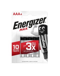 Батарейка Алкалиновая Max Aaa 1 5v Упаковка 4 Шт E300157306 арт E300 Energizer
