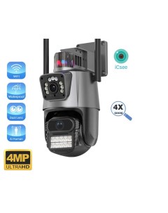 Уличная беспроводная ip камера видеонаблюдения 8 Мп Full HD 4K камера с двойным объективом Nobrand