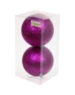 Набор шаров на ель Глиттер 652 321 2 шт 10 см фиолетовый Серпантин