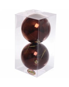 Набор шаров на ель Глянец 652 229 2 шт 10 см шоколад Серпантин