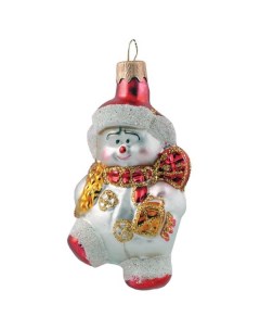 Новогоднее подвесное украшение Снеговик с фонариком 9 см Карнавал премьер