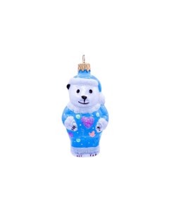Елочная игрушка мишка в пижаме 1 шт голубой Batik