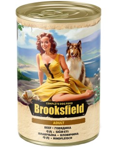 Консервы для собак Adult Dog Говядина с рисом 400гр Brooksfield