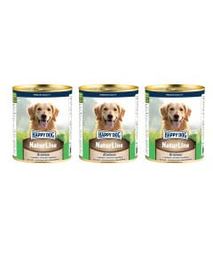 Консервы для собак Natur Line ягненок с сердцем и печенью 3 шт по 970 г Happy dog