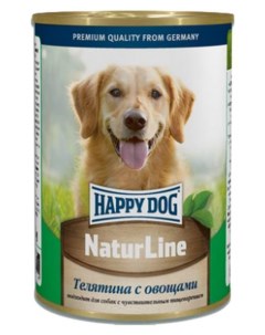 Консервы для собак NaturLine с телятиной и овощами 20шт по 400г Happy dog