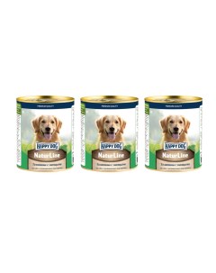 Консервы для собак Natur Line телятина с овощами 3 шт по 970 г Happy dog