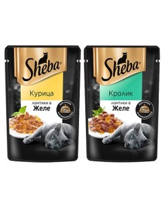 Влажный корм для кошек курица кролик 24 шт по 75 г Sheba