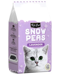 Комкующийся наполнитель Snow Peas растительный лаванда 7 л Kit cat