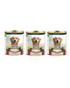 Консервы для собак Natur Linе с сердцем печенью и рубцом 3 шт по 970 г Happy dog