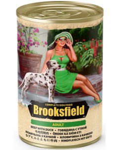 Консервы для собак Adult Dog Говядина с Уткой и рисом 400г Brooksfield