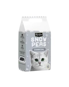 Комкующийся наполнитель Snow Peas растительный с активированным углем 7 л Kit cat