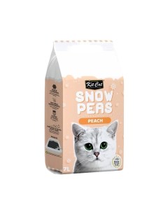 Комкующийся наполнитель Snow Peas растительный персик 7 л Kit cat