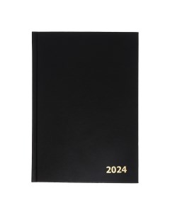 Ежедневник датированный 2024 года а5 168 листов бумвинил черный Calligrata