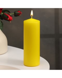 Свеча цилиндр 5х15 см желтая лакированная 14 ч Дарим красиво
