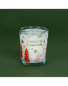Новогодняя свеча в стакане Зимнее волшебство