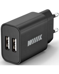 Зарядное устройство сетевое UNN 1 2 03 2 4A универсальное черный Wiiix