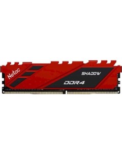 Модуль памяти DDR 4 DIMM 8Gb PC28800 3600Mhz Shadow NTSDD4P36SP 08R C18 Red с радиатором Netac
