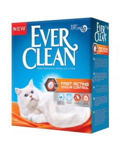 Наполнитель для кошачьего туалета Fast Acting Мгновенный контроль запахов 10кг Ever clean