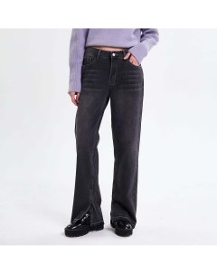 Чёрные широкие джинсы с разрезами Nerolab