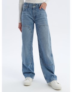Широкие джинсы с нашивками на коленках Твое