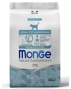 Cat Monoprotein Kitten корм для котят Форель 400 гр Monge