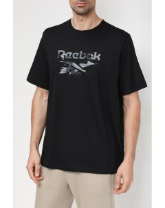 Хлопковая футболка с логотипом бренда Reebok
