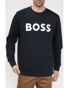 Хлопковый свитшот с логотипом бренда Boss