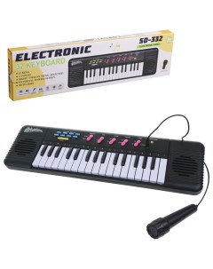 Музыкальный инструмент Синтезатор 32 клавиши микрофон коробка Наша игрушка