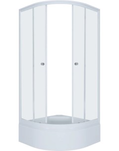 Душевой уголок Ультра 100х100 с поддоном профиль белый стекло прозрачное Тритон
