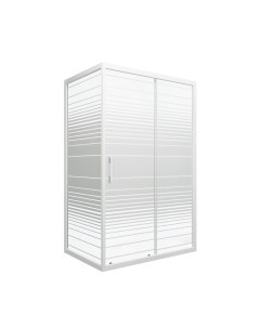 Душевой уголок Тритон Фьюжн 100x80 A с поддоном профиль белый стекло с узором полосы