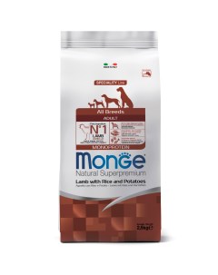 Dog Speciality Monoprotein All Breeds Adult Корм сух ягн рис карт д соб всех пор 2 5кг Monge