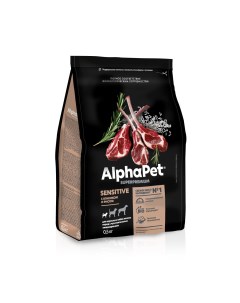 Adult Sensitive Корм сух ягненок с рисом д собак мелких пород с чувств пищевар 500г Alphapet