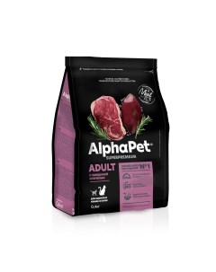 Adult Корм сух говядина с печенью д кошек 400г Alphapet