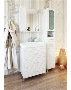 Мебель для ванной комнаты Ксения 80 см напольная белая Sanflor