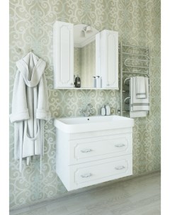 Мебель для ванной комнаты Ксения 80 см подвесная белая Sanflor