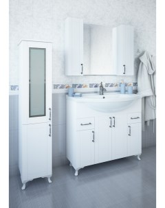 Мебель для ванной комнаты Глория 100 см напольная белая Sanflor