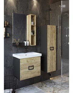 Мебель для ванной комнаты Выборг 60 см подвесная дуб крафт золотой Sanflor