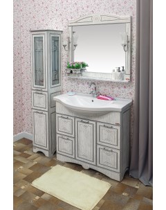 Мебель для ванной комнаты Адель 100 см Н0000000754 белая серебро Sanflor