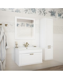 Мебель для ванной комнаты Ванесса 75 см подвесная белая Sanflor